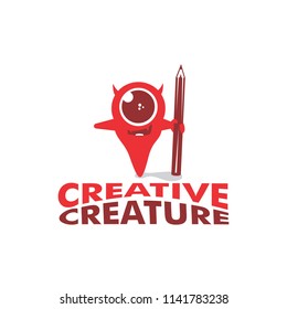 Fun monster for logo icon and anything