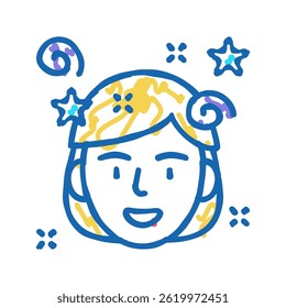 fun mood doodle icon sketch vector. fun mood sign. isolated symbol illustration