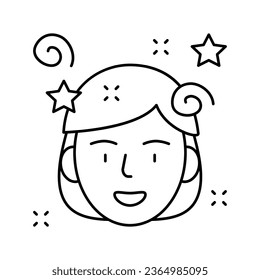 fun mood line icon vector. fun mood sign. isolated contour symbol black illustration