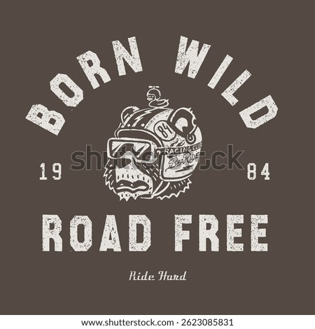 fun motorcyclist bear vector illustration 