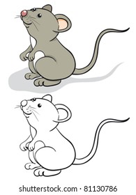 Fun mouse. Color and contour