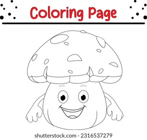 fun mushroom coloring page for kids