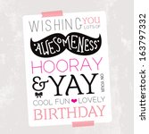 Fun mustache geek illustration birthday card hipster cover typography design background template in vector
