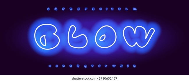Fun Neon Font Logo Alphabet Vector English Bold Letter Set Modern Typography, Creative Typographic Design for Title Text, Typo Poster Headline, Type Symbol Logotype, Sans Serif Fonts. Vector Typeface.
