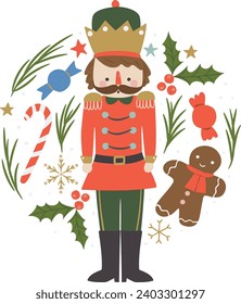 Fun nutcracker themed holiday illustrations