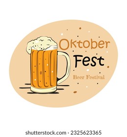 Fun Oktoberfest Icon Vector Design.
