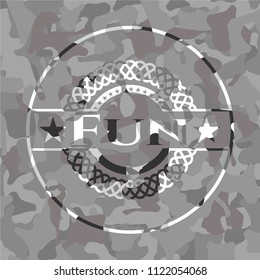 Fun on grey camouflage texture