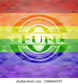 Fun on mosaic background with the colors of the LGBT flag