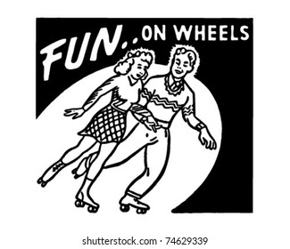 Fun On Wheels - Retro Ad Art Banner