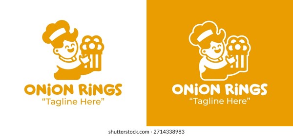 A fun onion rings logo designed for fast food brands, snack shops, and casual dining identity.