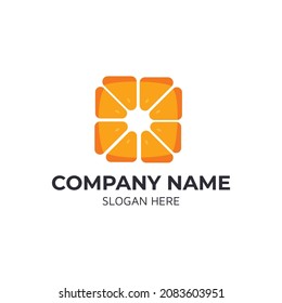 Fun Orange Fruit Logo For Kids