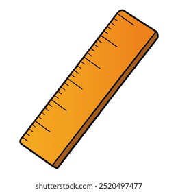 Fun Orange Ruler in Cartoon Style