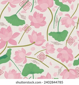 Fun oriental themed seamless patterns 