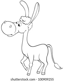 Fun outline donkey
