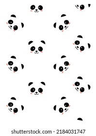 Fun panda face. Seamless wallpaper