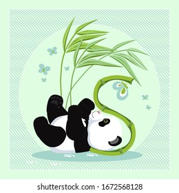 Fun panda learns the letters of the alphabet, the letter S. This pattern is suitable for fabrics, t-shirts, gift wrapping, postcards and other printing surfaces.
