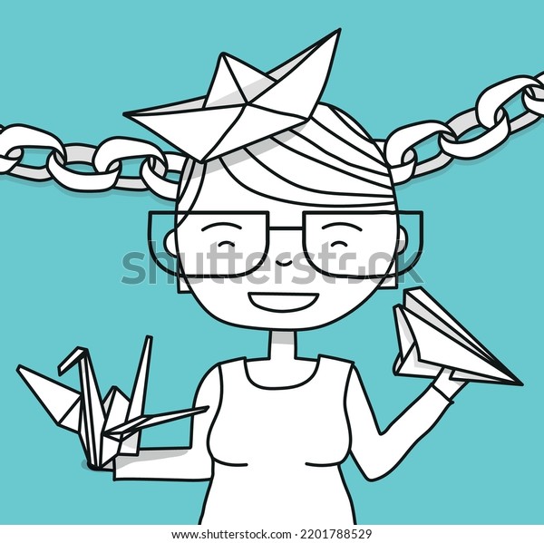 Fun Paper Craft Vector Illustration Stock Vector (Royalty Free ...