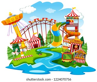 A fun park landscape illustration