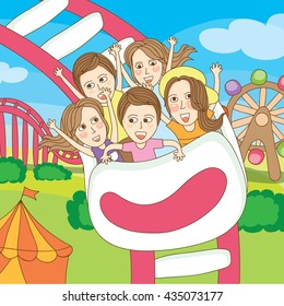 Fun park play with the gang vector