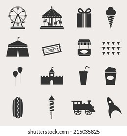 Fun Park Vector Icon Set