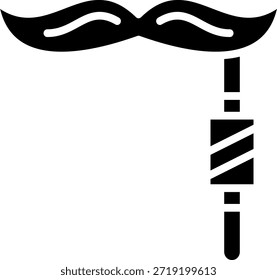 Un divertido ícono de accesorios de fiesta con un bigote ondulado agrega diversión y humor a las celebraciones del Año Nuevo.