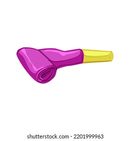 fun party whistle cartoon. fun party whistle sign. isolated symbol vector illustration