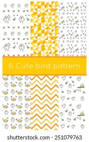 Fun pattern with birds - Illustration