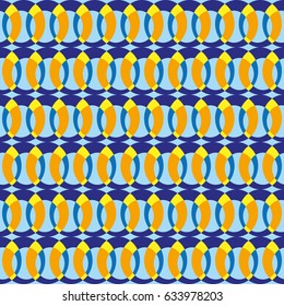 Fun pattern with colorful circles on blue background
