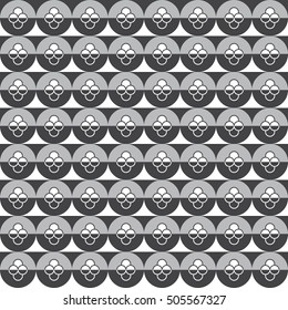 Fun pattern with dark and light grey circular shapes