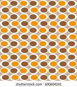 Fun pattern with orange and brown circles