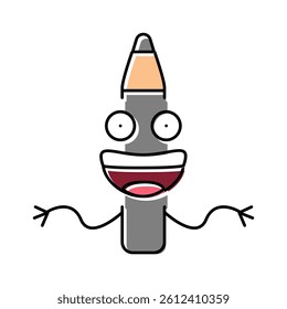 fun pen character color icon vector. fun pen character sign. isolated symbol illustration