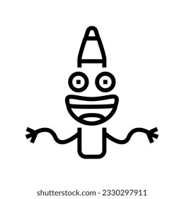 fun pen character line icon vector. fun pen character sign. isolated contour symbol black illustration