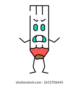 fun pen character line icon vector. fun pen character sign. isolated symbol illustration