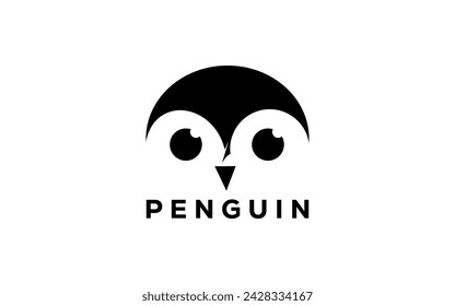 fun penguin logo design vector cartoon character