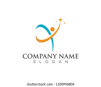 Fun people Healthy Life icon Logo template