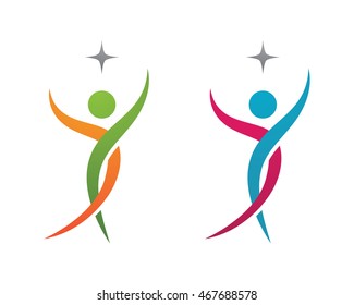 Fun people Healthy Life icon Logo template 