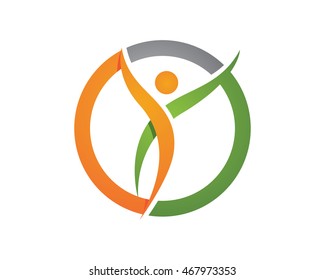 Fun people Healthy Life icon Logo template 