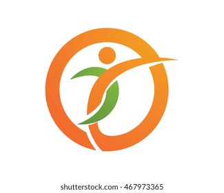 Fun people Healthy Life icon Logo template 
