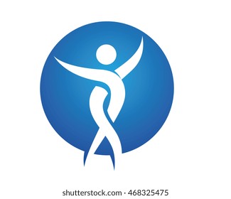 Fun people Healthy Life icon Logo template