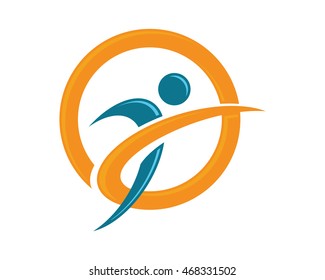 Fun people Healthy Life icon Logo template