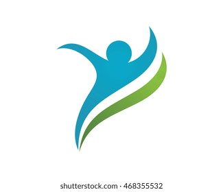 Fun people Healthy Life icon Logo template 