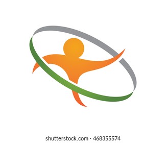 Fun people Healthy Life icon Logo template 