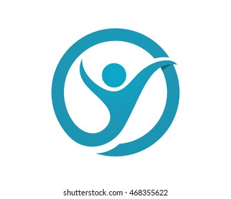 Fun people Healthy Life icon Logo template 
