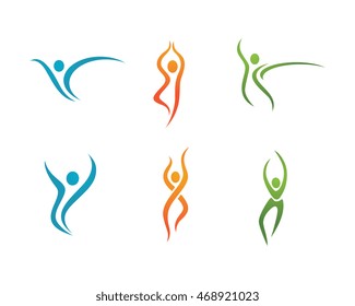 Fun people Healthy Life icon Logo template 