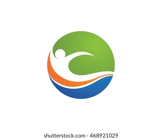 Fun people Healthy Life icon Logo template 