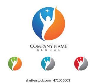 Fun people Healthy Life icon Logo template 