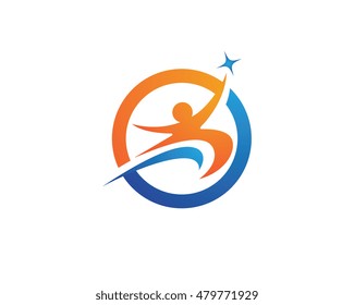 Fun people Healthy Life icon Logo template 