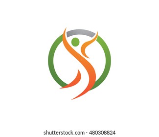 Fun people Healthy Life icon Logo template 