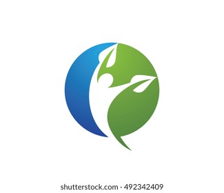 Fun people Healthy Life icon Logo template 