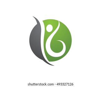 Fun people Healthy Life icon Logo template 